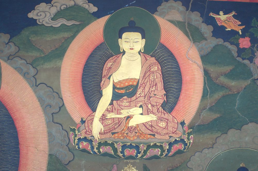 Wall painting of Ratnasambhava Buddha in Tango monastery | Mandala